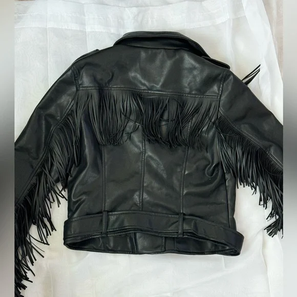 Leather Jacket with Fringe never worn - Picture 2 of 2